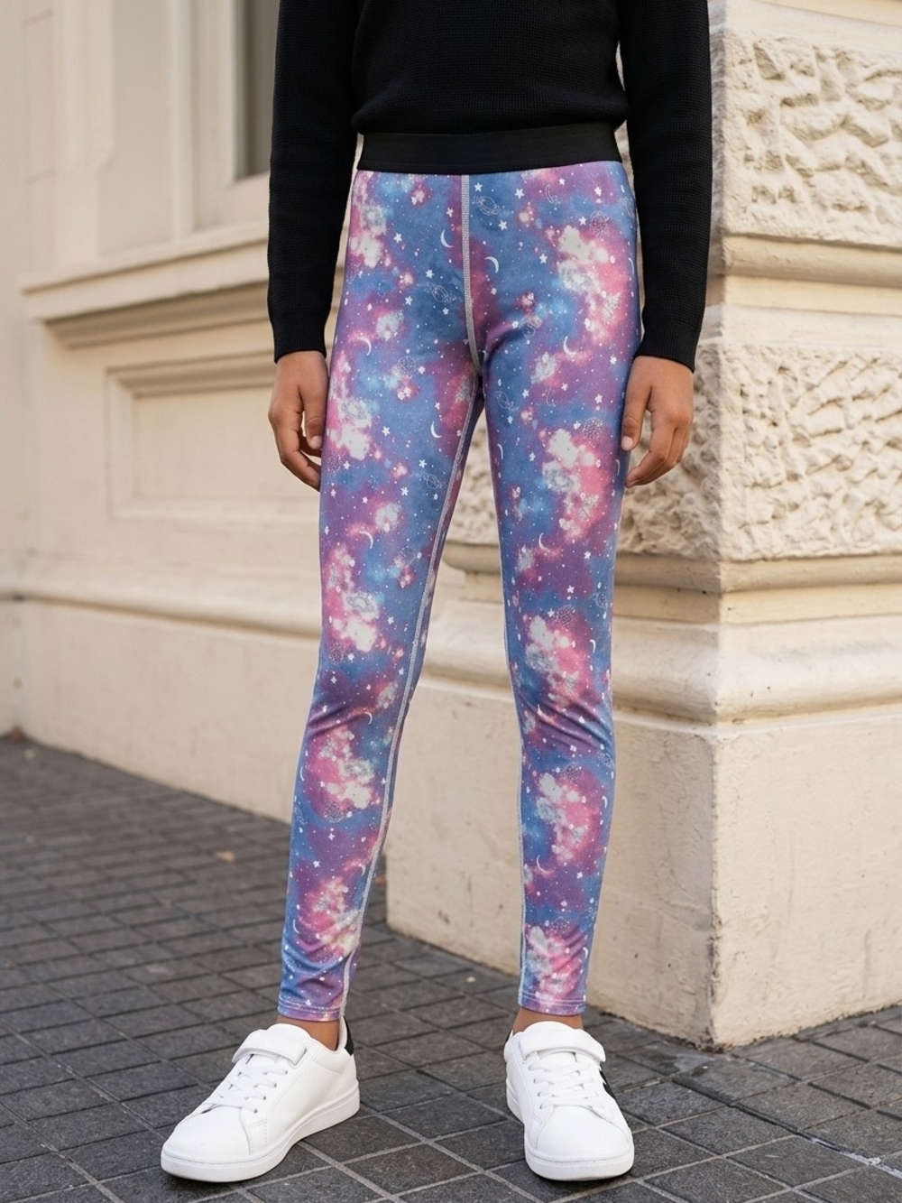 Magellan Galaxy Leggings Girls XL Space Planets Nebula Active Athletic Pants